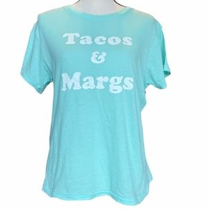 New‎ with Tags Wildfox "Tacos & Margs" Blue T-Shirt Sz S